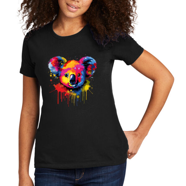 Colorful Koala Bear - Women's Premium Cotton T-Shirt Thumbnail