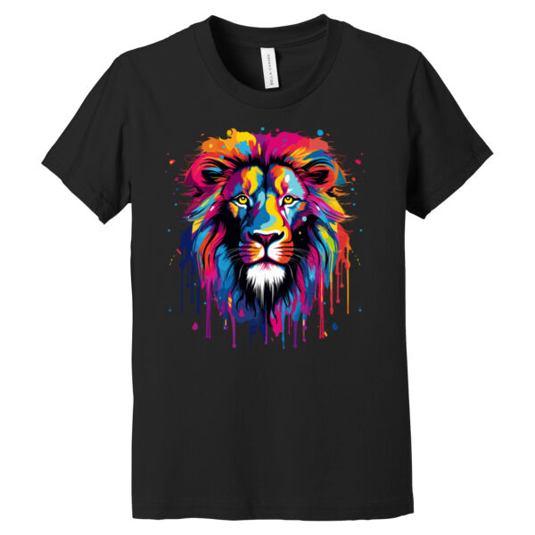 Colorful Lion Face - Youth Jersey Short Sleeve Tee Thumbnail