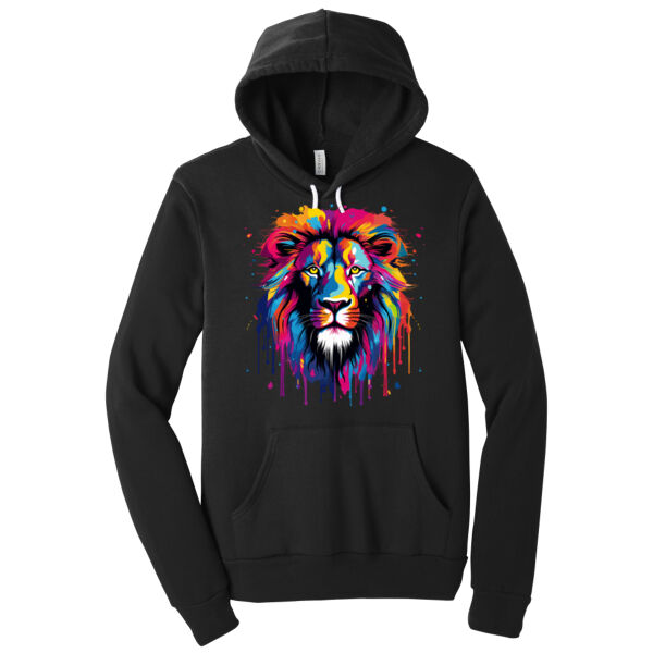 Colorful Lion Face - Unisex Premium Fleece Hooded Sweatshirt Thumbnail