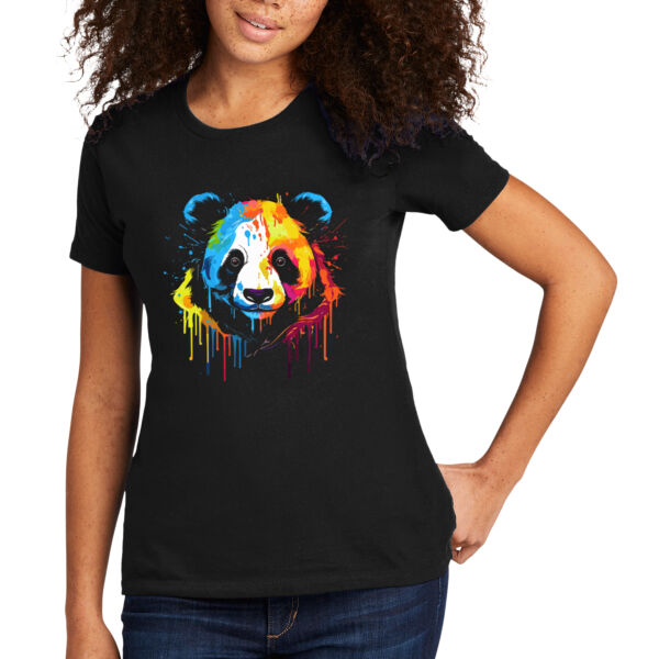 Colorful Panda - Women's Premium Cotton T-Shirt Thumbnail