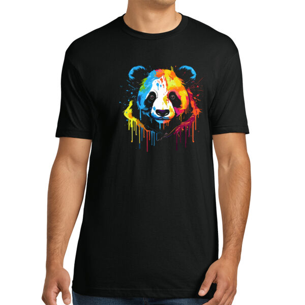 Colorful Panda - Unisex Premium Cotton T-Shirt Thumbnail