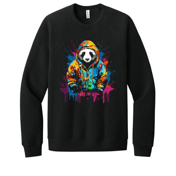 Colorful Cool Panda - Unisex Premium Fleece Crew Sweatshirt Thumbnail