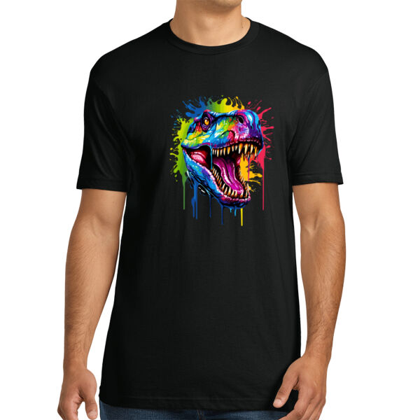 Colorful Dino - Unisex Premium Cotton T-Shirt Thumbnail