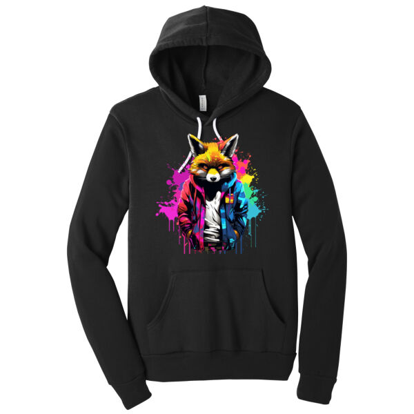Colorful Fox - Unisex Premium Fleece Hooded Sweatshirt Thumbnail