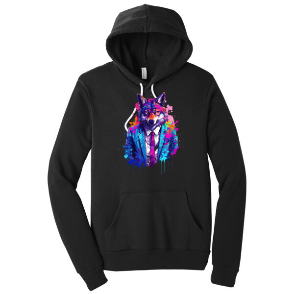 Suit Up Wolf - Unisex Premium Fleece Hooded Sweatshirt Thumbnail