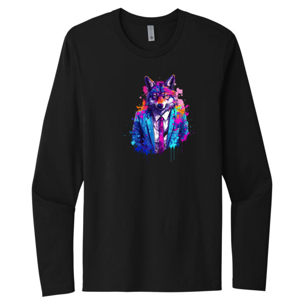 Suit Up Wolf - Unisex Premium Cotton Long Sleeve T-Shirt Thumbnail