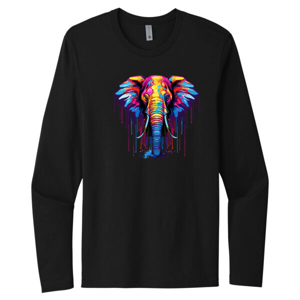 Colorful Elephant 2 - Unisex Premium Cotton Long Sleeve T-Shirt Thumbnail