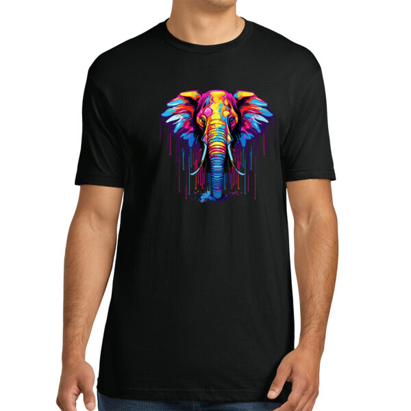 Colorful Elephant 2 - Unisex Premium Cotton T-Shirt Thumbnail