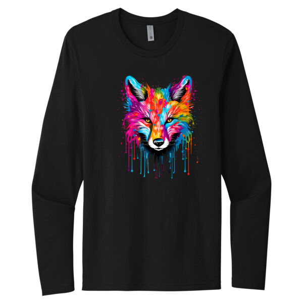 Colordrip Fox - Unisex Premium Cotton Long Sleeve T-Shirt Thumbnail