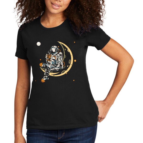 Astro Coffee - Women's Premium Cotton T-Shirt Thumbnail