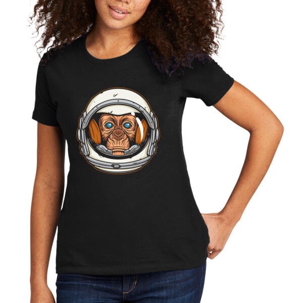 Astro Chimp - Women's Premium Cotton T-Shirt Thumbnail