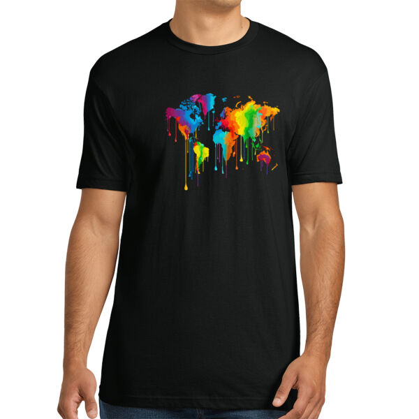 Colorful Map - Unisex Premium Cotton T-Shirt Thumbnail