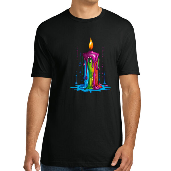 Colorful Candle - Unisex Premium Cotton T-Shirt Thumbnail