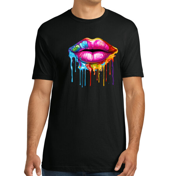 Colorful Lips - Unisex Premium Cotton T-Shirt Thumbnail