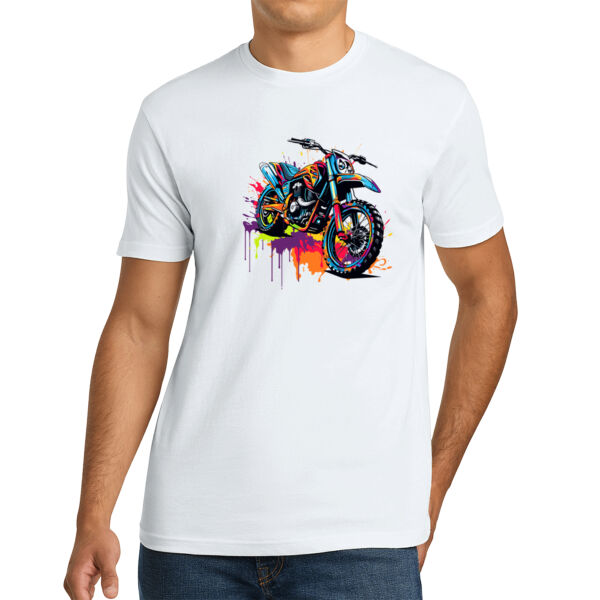 Colorful Dirt Bike - Unisex Premium Cotton T-Shirt Thumbnail