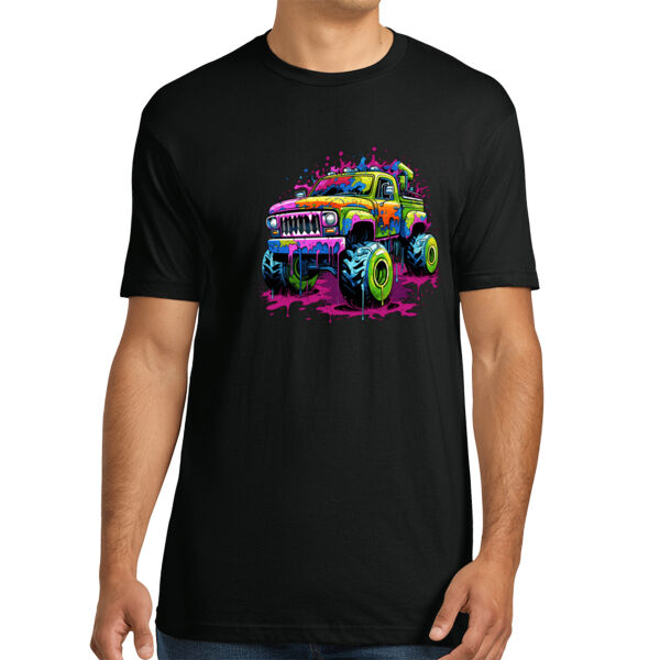 Colorful Monster Truck - Unisex Premium Cotton T-Shirt Thumbnail