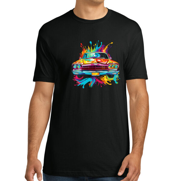 Colorful Muscle Car - Unisex Premium Cotton T-Shirt Thumbnail