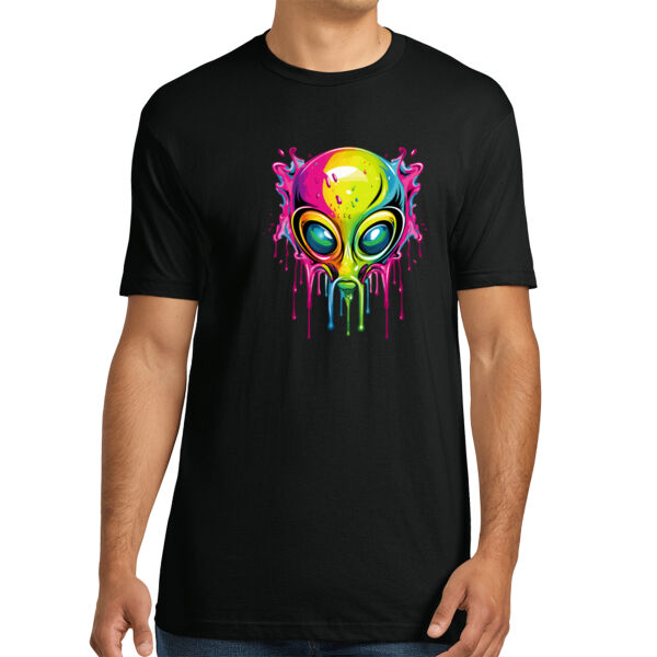 Colorful Alien - Unisex Premium Cotton T-Shirt Thumbnail