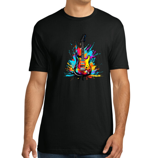 Colorful Guitar - Unisex Premium Cotton T-Shirt Thumbnail
