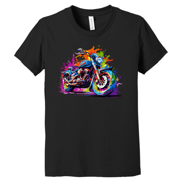 Colorful Motorcycle - Youth Jersey Short Sleeve Tee Thumbnail