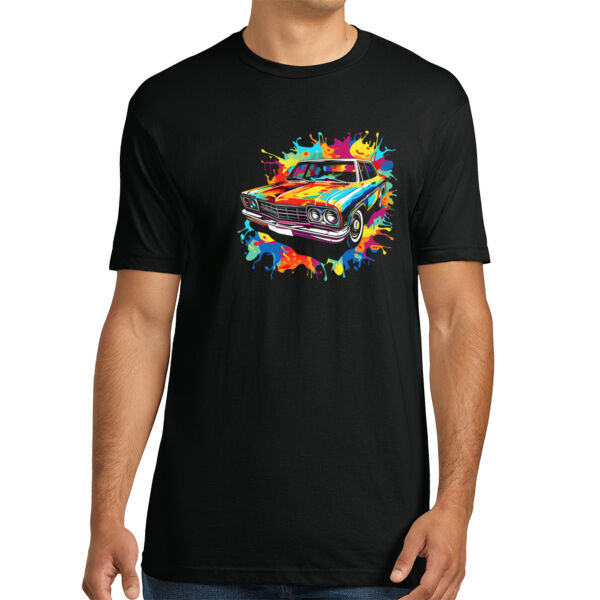 Colorful Classic Car - Unisex Premium Cotton T-Shirt Thumbnail