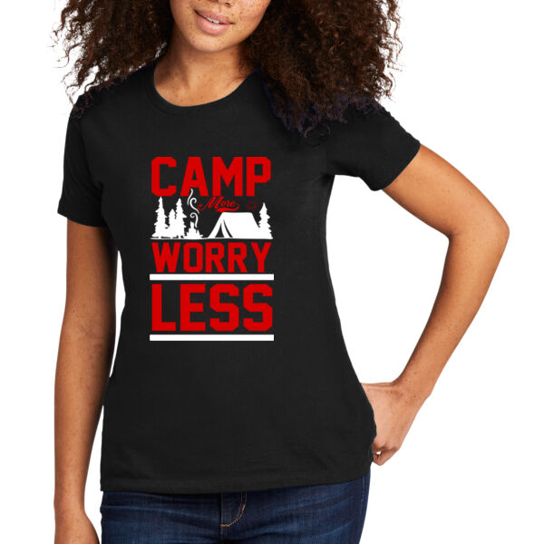 Camp More Worry Less - Women's Premium Cotton T-Shirt Thumbnail