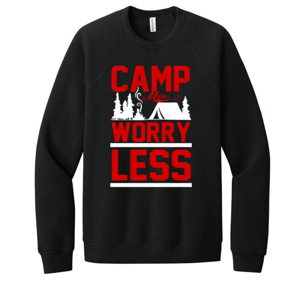 Camp More Worry Less - Unisex Premium Fleece Crew Sweatshirt Thumbnail