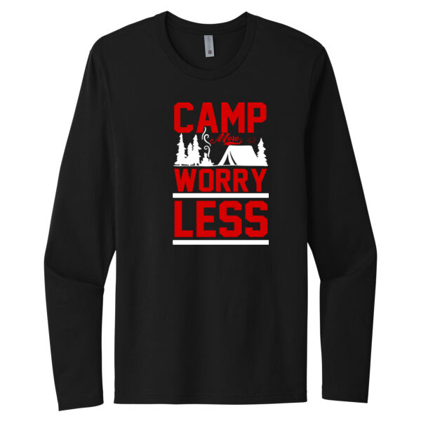 Camp More Worry Less - Unisex Premium Cotton Long Sleeve T-Shirt Thumbnail