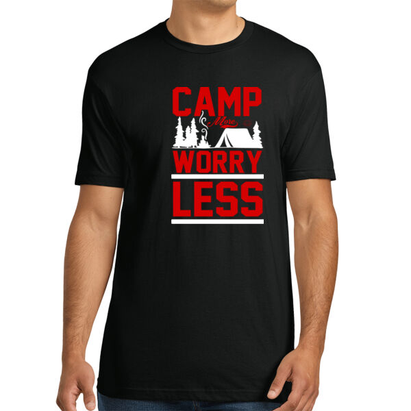 Camp More Worry Less - Unisex Premium Cotton T-Shirt Thumbnail