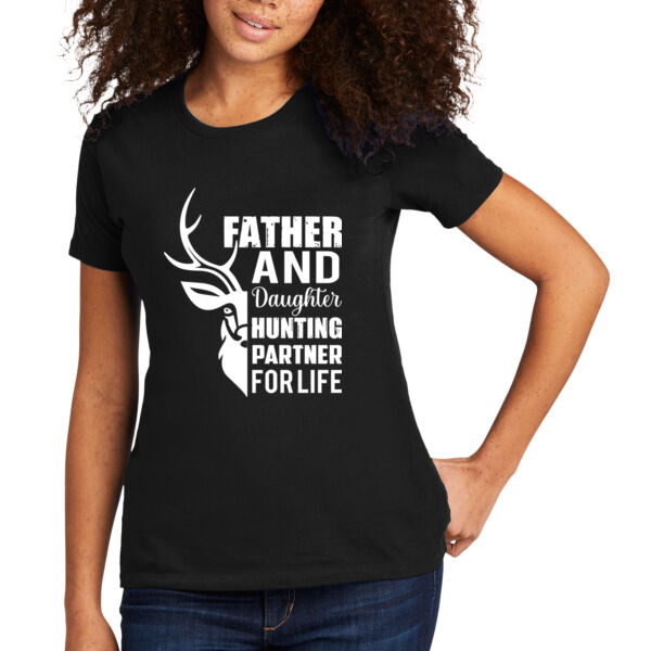 Father and Daughter Hunting Partners - Women's Premium Cotton T-Shirt Thumbnail