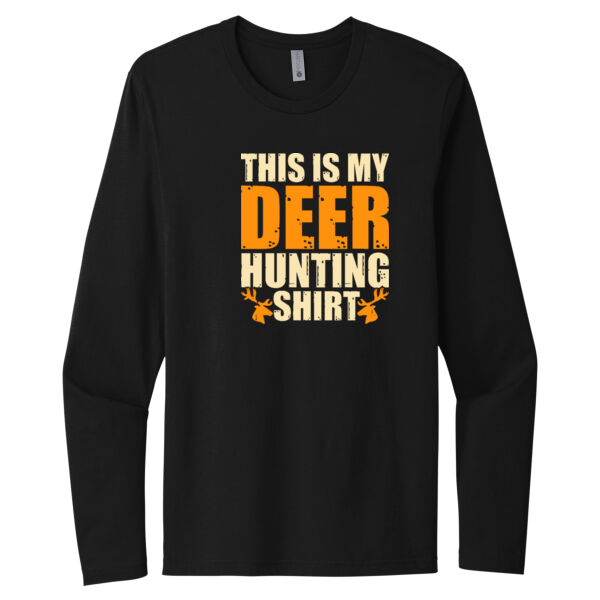 This is My Deer Hunting Shirt - Unisex Premium Cotton Long Sleeve T-Shirt Thumbnail