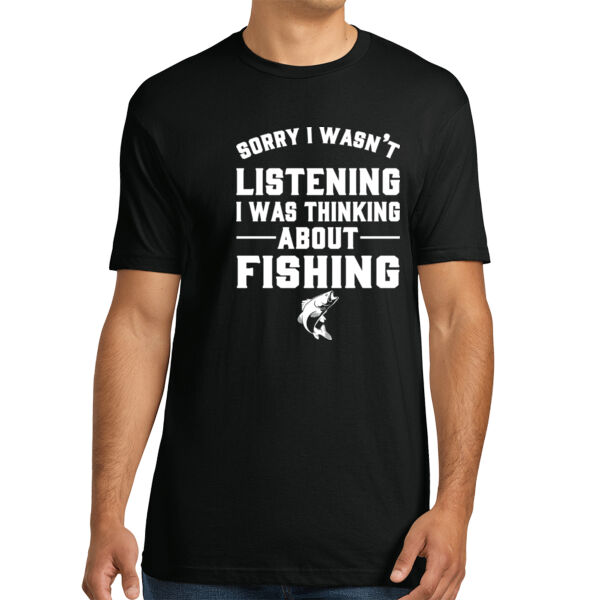 Thinking About Fishing - Unisex Premium Cotton T-Shirt Thumbnail
