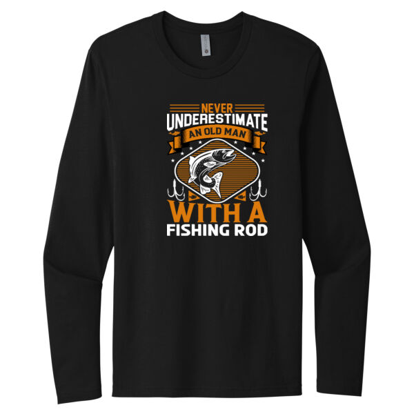An Old Man With a Rod - Unisex Premium Cotton Long Sleeve T-Shirt Thumbnail