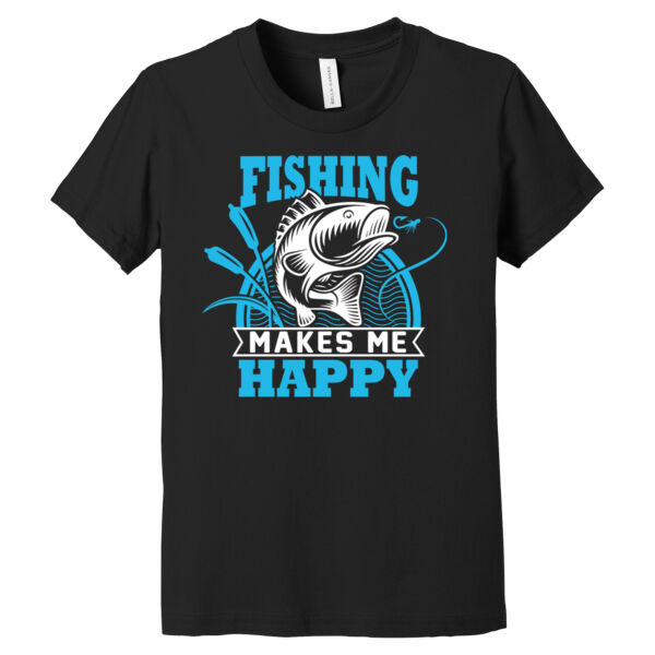 Fishing Makes Me Happy - Youth Jersey Short Sleeve Tee Thumbnail