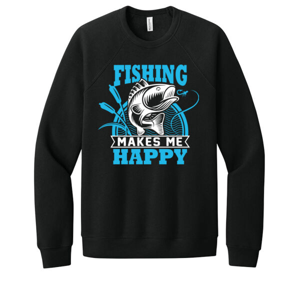 Fishing Makes Me Happy - Unisex Premium Fleece Crew Sweatshirt Thumbnail