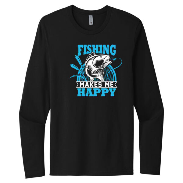 Fishing Makes Me Happy - Unisex Premium Cotton Long Sleeve T-Shirt Thumbnail