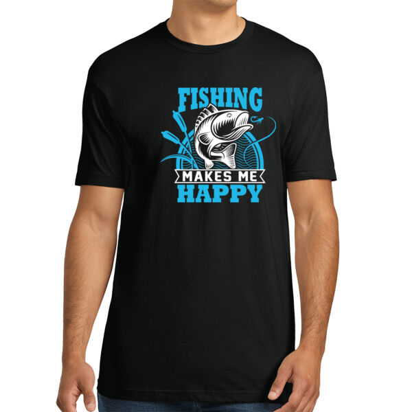Fishing Makes Me Happy - Unisex Premium Cotton T-Shirt Thumbnail