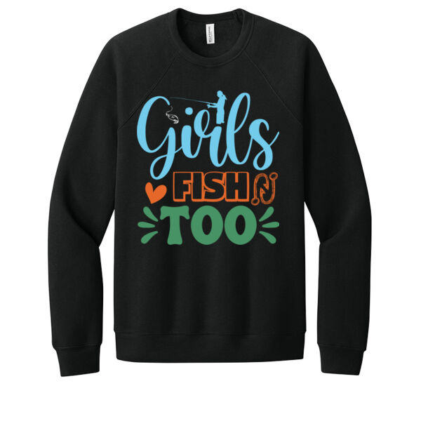 Girls Fish Too - Unisex Premium Fleece Crew Sweatshirt Thumbnail