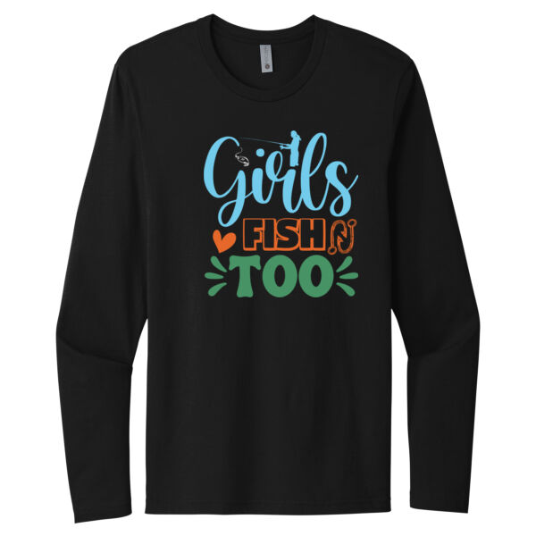 Girls Fish Too - Unisex Premium Cotton Long Sleeve T-Shirt Thumbnail