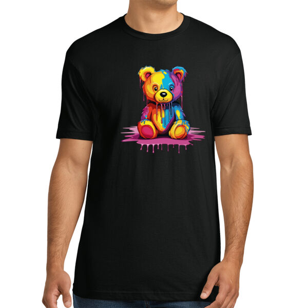 Colorful Teddy Bear - Unisex Premium Cotton T-Shirt Thumbnail