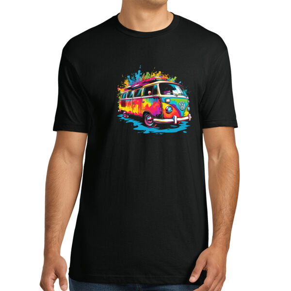 Colorful Bus - Unisex Premium Cotton T-Shirt Thumbnail