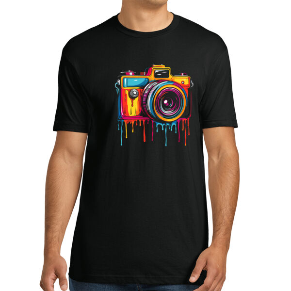 Colorful Camera - Unisex Premium Cotton T-Shirt Thumbnail