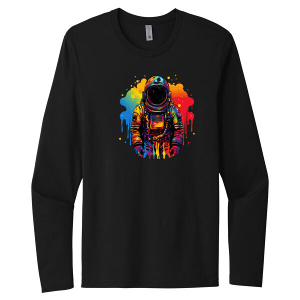 Colorful Spaceman - Unisex Premium Cotton Long Sleeve T-Shirt Thumbnail