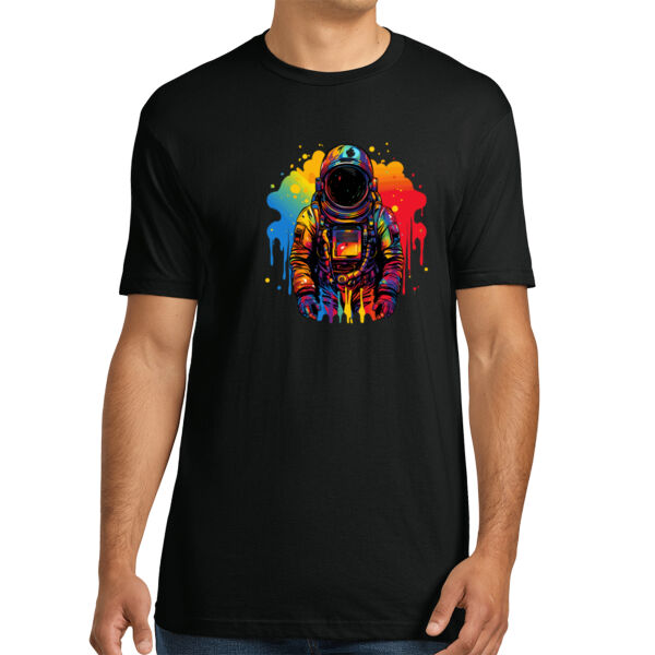 Colorful Spaceman - Unisex Premium Cotton T-Shirt Thumbnail