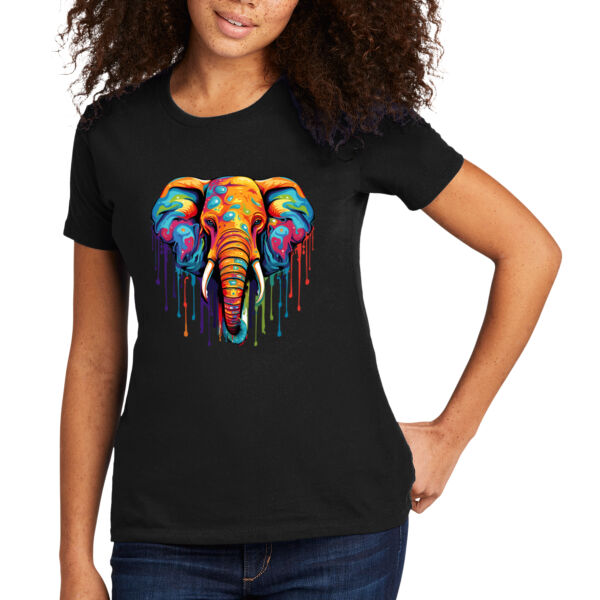 Colorful Elephant - Women's Premium Cotton T-Shirt Thumbnail