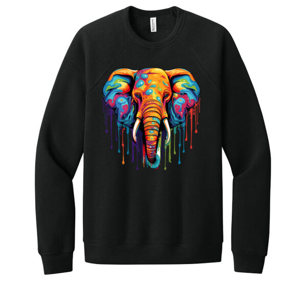 Colorful Elephant - Unisex Premium Fleece Crew Sweatshirt Thumbnail