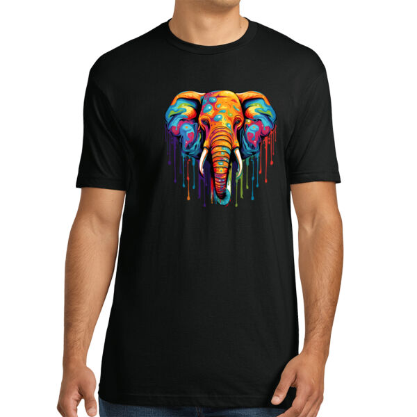 Colorful Elephant - Unisex Premium Cotton T-Shirt Thumbnail