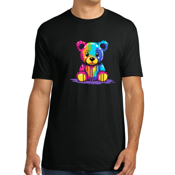 Colorful Teddy - Unisex Premium Cotton T-Shirt Thumbnail