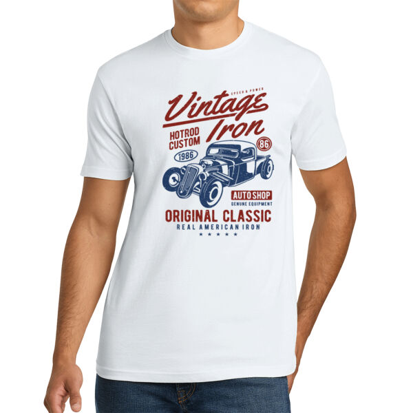 Vintage Iron - Unisex Premium Cotton T-Shirt Thumbnail