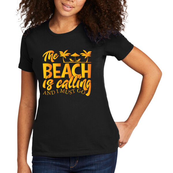The Beach Is Calling - Women's Premium Cotton T-Shirt Thumbnail